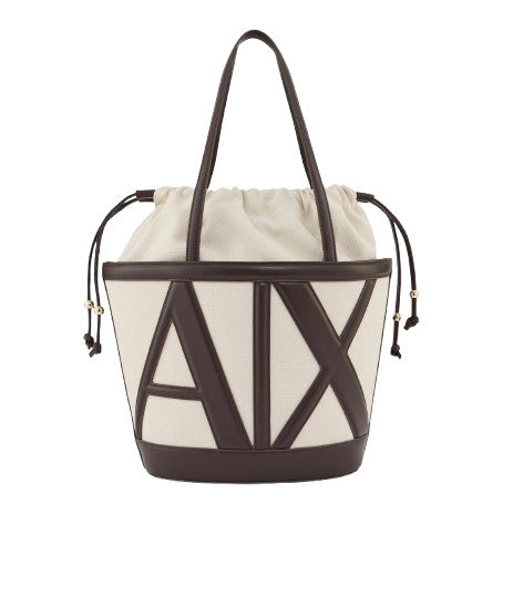 Borsa donna a secchiello mano/spalla Armani Exchange natural/dusk shade BS26AX06 XW002607 AF22635