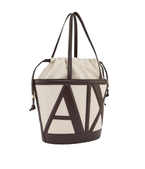 Borsa donna a secchiello mano/spalla Armani Exchange natural/dusk shade BS26AX06 XW002607 AF22635