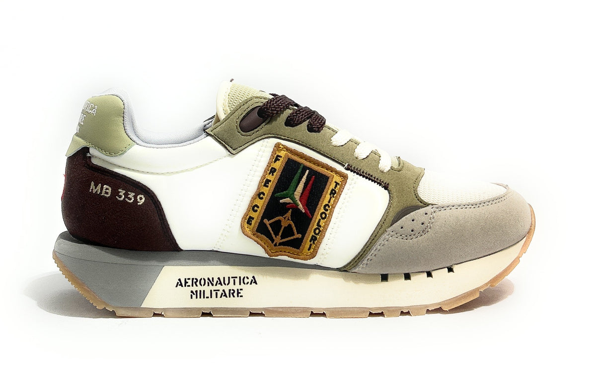 Sneaker uomo Aeronautica Militare bianco/ verde US26AR07 261SC0292UCT03331
