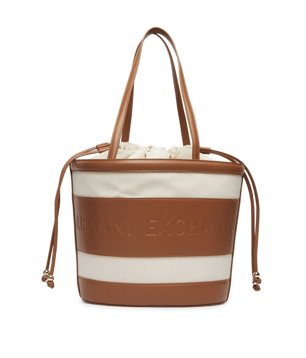 Borsa donna a secchiello mano/spalla Armani Exchange natural/saline clay BS26AX10 XW002607 AF22635 M6261