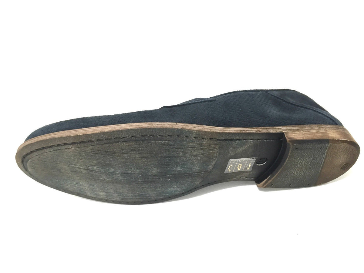 SCARPE UOMO DAVIDSON MOCASSINO TRAFORATO CAM BLU VESUVIO ARTIGIANALE US15DV05
