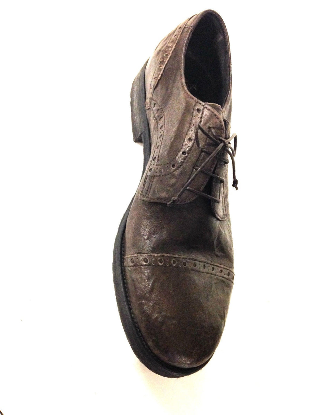 SCARPE UOMO DAVIDSON ALLACCIATA  PELLE BURRATTATA MORO ARTIGIANALE U15DV03