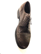 SCARPE UOMO DAVIDSON ALLACCIATA  PELLE BURRATTATA MORO ARTIGIANALE U15DV03