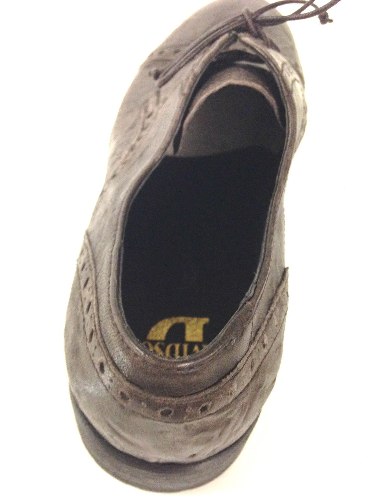 SCARPE UOMO DAVIDSON ALLACCIATA  PELLE BURRATTATA MORO ARTIGIANALE U15DV03