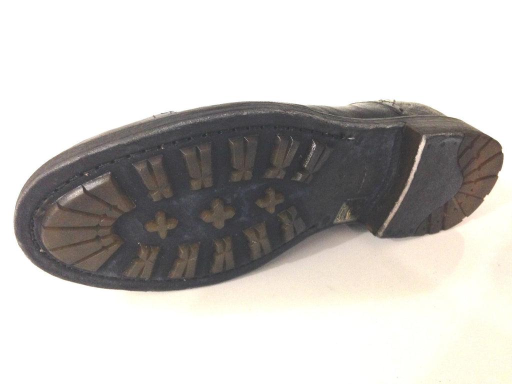 SCARPE UOMO DAVIDSON ALLACCIATA  PELLE BURRATTATA NERO ARTIGIANALE U15DV04