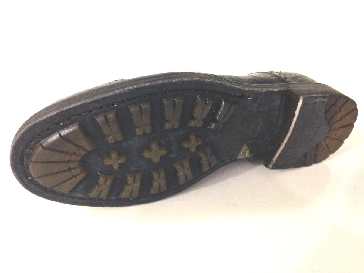 SCARPE UOMO DAVIDSON ALLACCIATA  PELLE BURRATTATA NERO ARTIGIANALE U15DV04