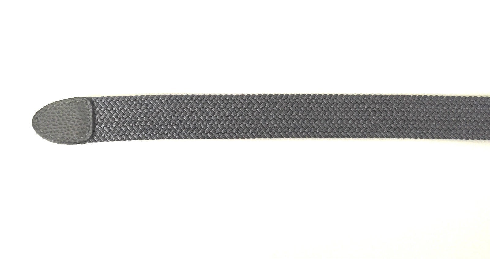 CINTURA DA UOMO ZERBINI COTONE ELAST. E PELLE GRIGIO E FIBBIA SILVER A15ZE03