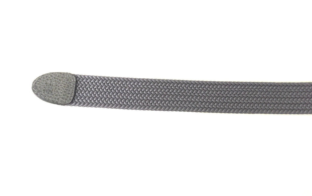 CINTURA DA UOMO ZERBINI COTONE ELAST. E PELLE GRIGIO E FIBBIA SILVER A15ZE03