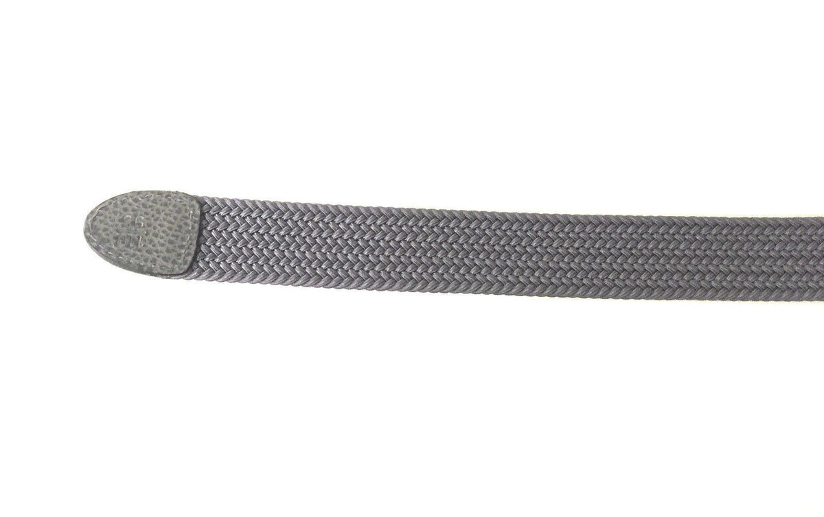 CINTURA DA UOMO ZERBINI COTONE ELAST. E PELLE GRIGIO E FIBBIA SILVER A15ZE03