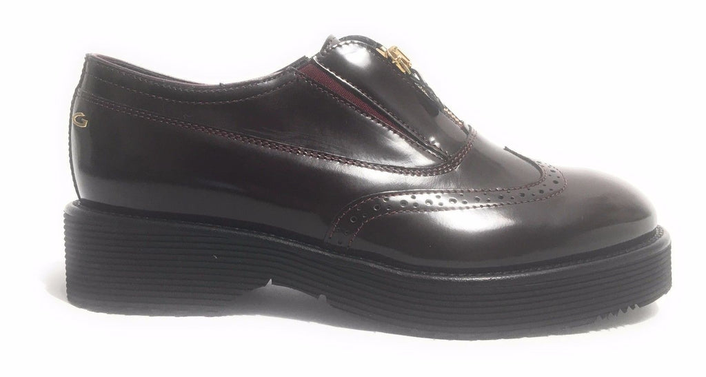 SCARPE DONNA GUARDIANI SPORT IN PELLE VINO E ZIP MODELLO LADYSOHO D15AG04