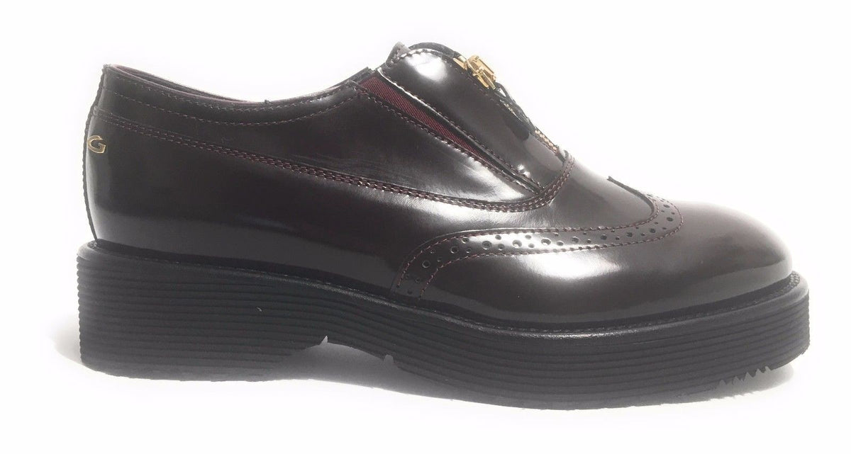 SCARPE DONNA GUARDIANI SPORT IN PELLE VINO E ZIP MODELLO LADYSOHO D15AG04
