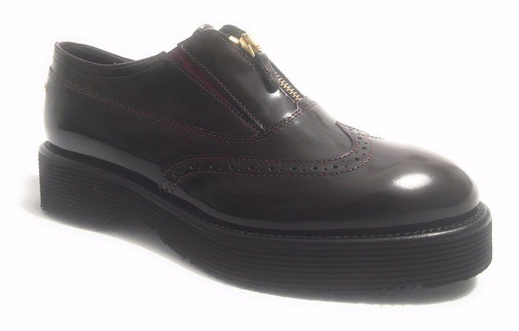 SCARPE DONNA GUARDIANI SPORT IN PELLE VINO E ZIP MODELLO LADYSOHO D15AG04