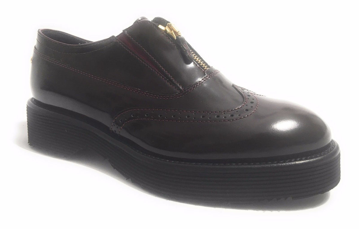 SCARPE DONNA GUARDIANI SPORT IN PELLE VINO E ZIP MODELLO LADYSOHO D15AG04