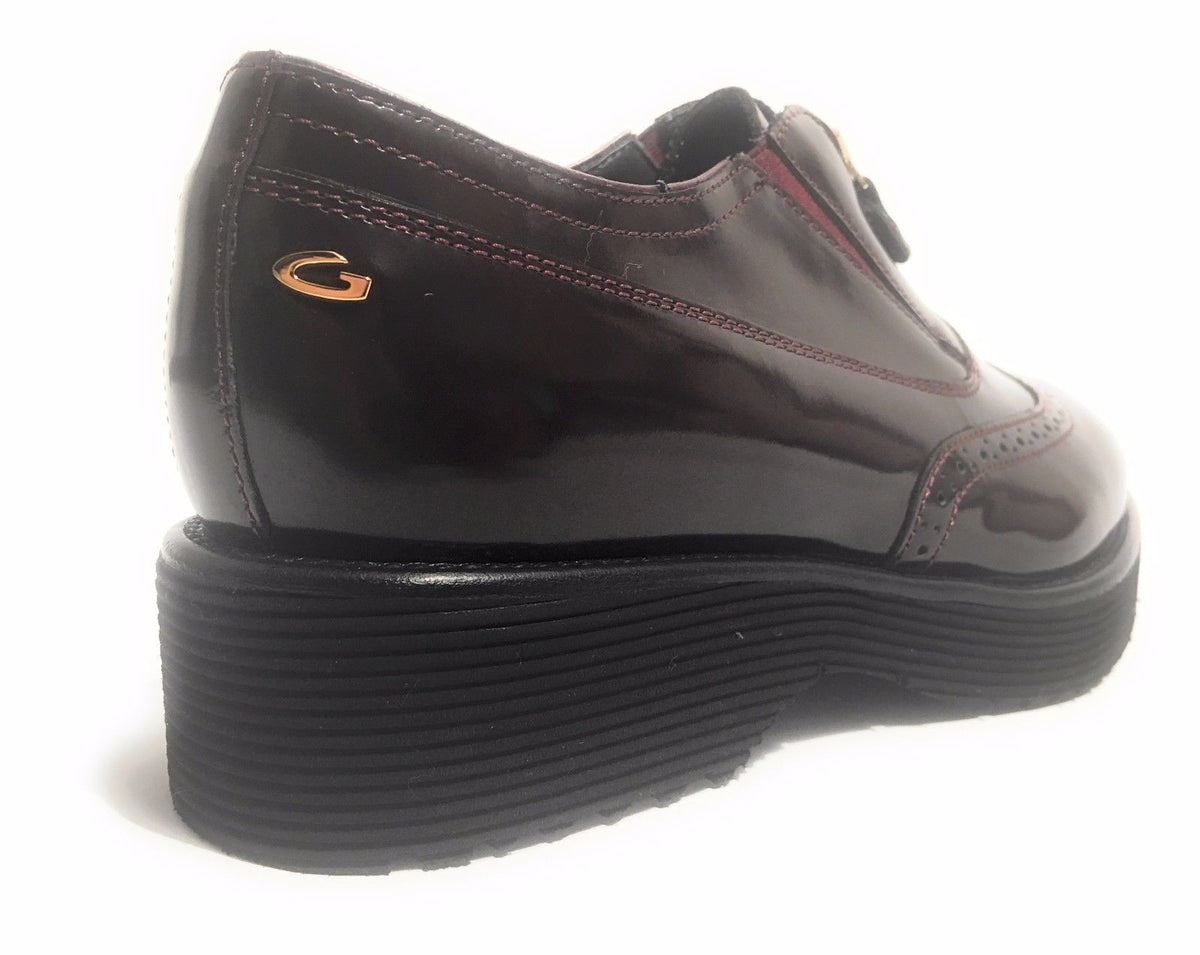 SCARPE DONNA GUARDIANI SPORT IN PELLE VINO E ZIP MODELLO LADYSOHO D15AG04
