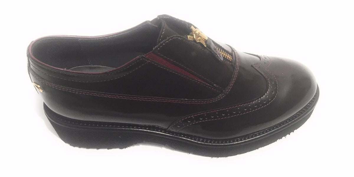 SCARPE DONNA GUARDIANI SPORT IN PELLE VINO E ZIP MODELLO LADYSOHO D15AG04