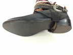 SCARPE  DONNA TEXANINO LAVORATO A MANO IN CAMOSCCIO NERO ECLIPSE H.MADE  D14PR02