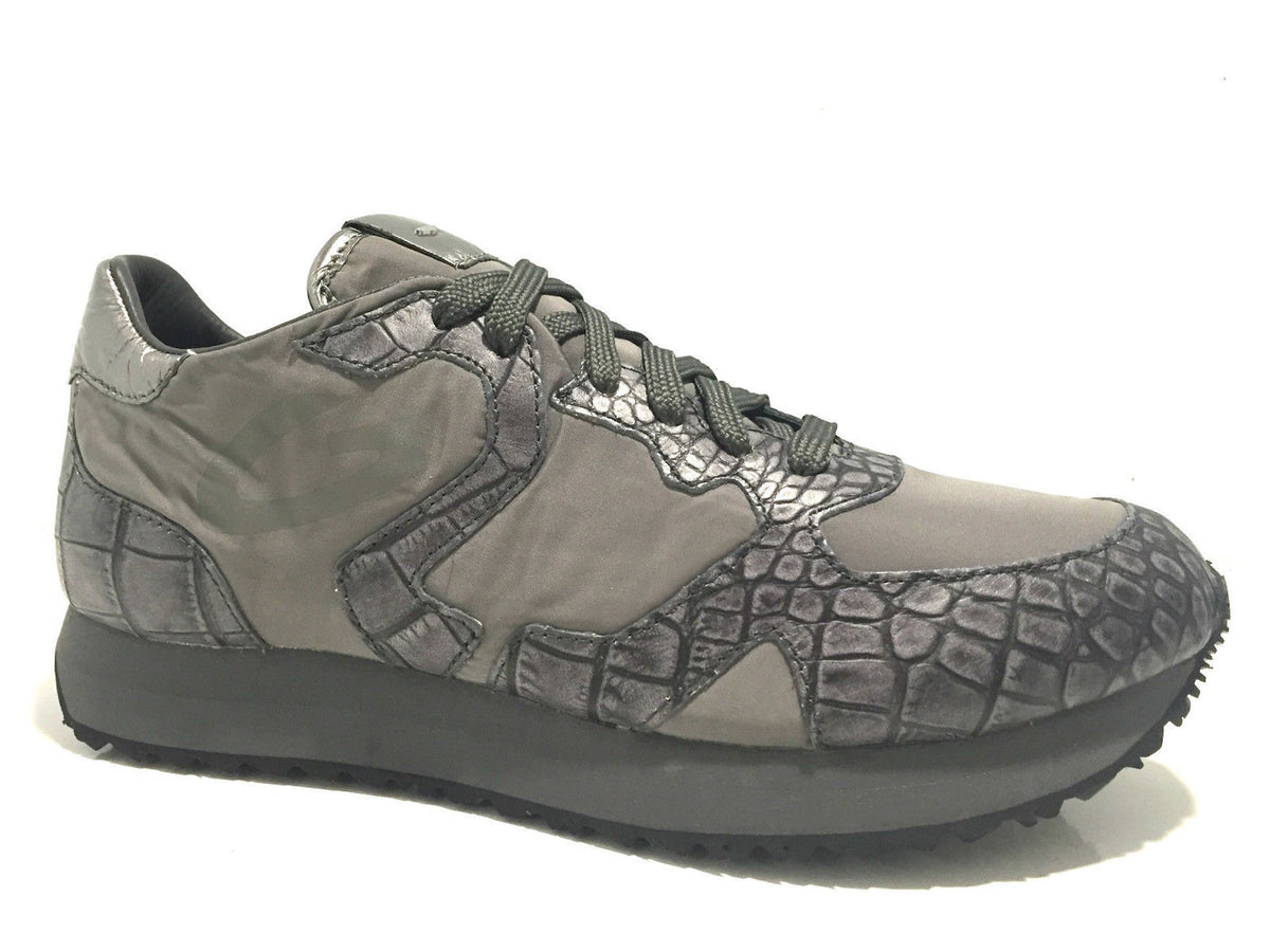 SCARPE UOMO SNEAKER GUARDIANI SPORT WEN GRIGIO ST COCCO E CANVASS U16AG13