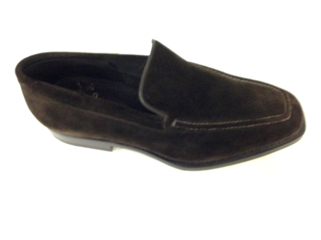 SCARPE UOMO SANTONI MOCASSINO P. QUADRA FATTE A MANO  CAMOSCIO TESTA DI MORO  27