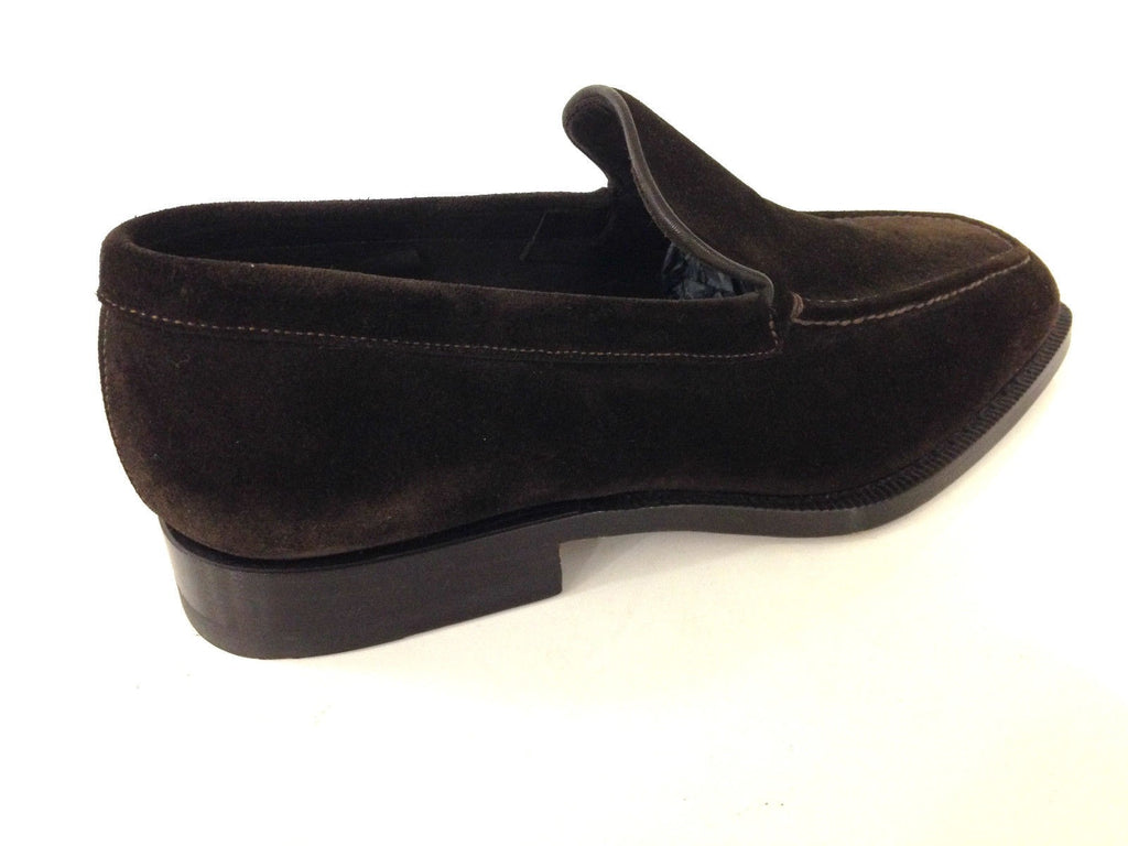 SCARPE UOMO SANTONI MOCASSINO P. QUADRA FATTE A MANO  CAMOSCIO TESTA DI MORO  27