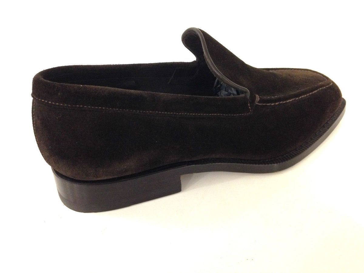 SCARPE UOMO SANTONI MOCASSINO P. QUADRA FATTE A MANO  CAMOSCIO TESTA DI MORO  27