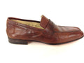 SCARPE UOMO SANTONI MOCASSINO PELLE BLISS COGNAC VASCHETTA QUADRA FATTA MANO 63