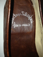 SCARPE UOMO SANTONI MOCASSINO PELLE BLISS COGNAC VASCHETTA QUADRA FATTA MANO 63