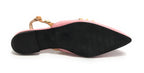 Scarpe donna Elite sabot con tallone aperto a punta in pelle colore rosa/ senape DS22EL09 4523