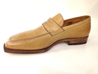 SCARPE UOMO SANTONI MOCASSINO SFILATO BEIGE MALAGA  fatto mano s 66
