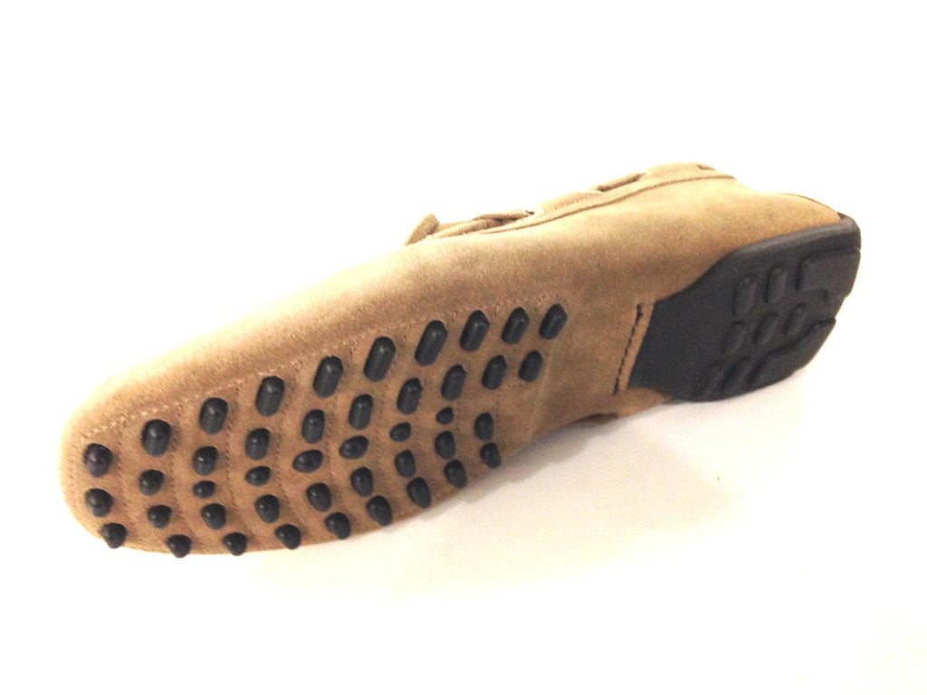SCARPE UOMO SANTONI MOCASSINO  SPORTIVO PELLE SCAMOSCIATA BEIGE FIOCCHETTO  S 80