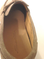 SCARPE UOMO SANTONI MOCASSINO  SPORTIVO PELLE SCAMOSCIATA BEIGE FIOCCHETTO  S 80