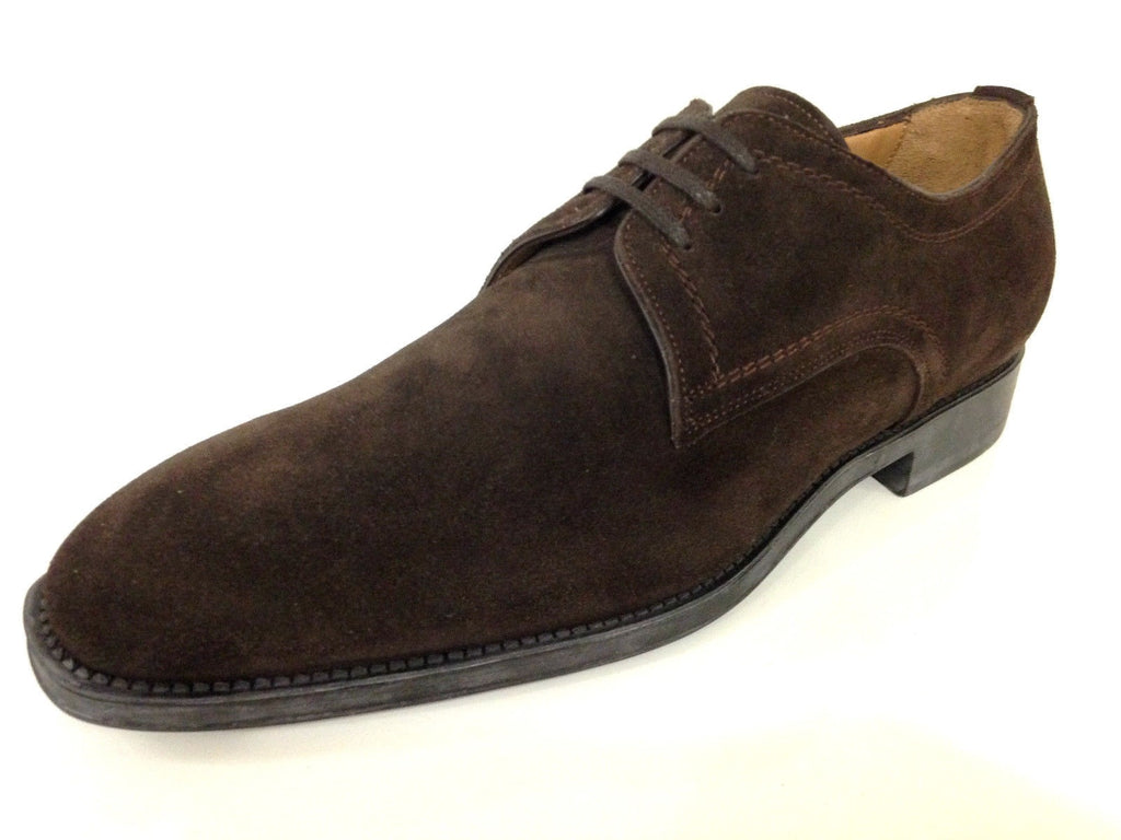 SCARPE UOMO SANTONI DERBY SUEDE IDROREP MARRONE T.MORO  FONDO GOMMA SOFT 18