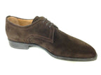 SCARPE UOMO SANTONI DERBY SUEDE IDROREP MARRONE T.MORO  FONDO GOMMA SOFT 18