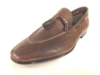 SCARPE UOMO SANTONI MOCASSINO SFILATO CON NAPPE PELLE CERVO MORO  FATTA MANO 58