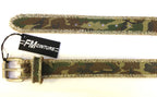 CINTA DA UOMO FABRIZIO  MANCINI N PELLE E TESSUTO CAMOUFLAGE SFRANGIATO