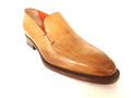 SCARPE UOMO SANTONI MOCASSINO SFILATO MARRONE  MANGO ANTICATO   FATTA MANO 55