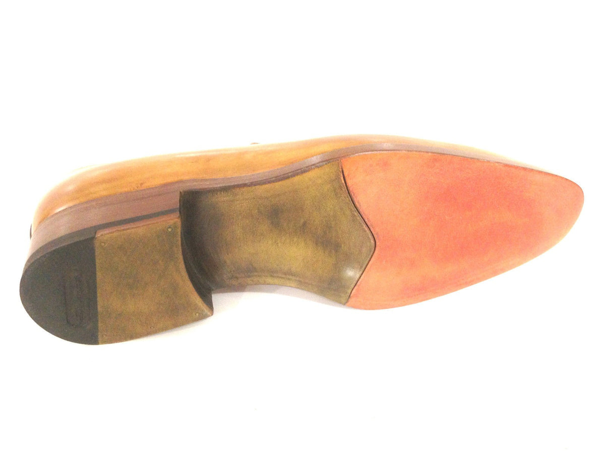 SCARPE UOMO SANTONI MOCASSINO SFILATO MARRONE  MANGO ANTICATO   FATTA MANO 55
