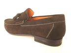 SCARPE UOMO SANTONI MOCASSINO  CON NAPPE CAMOSCIO TESTA DI  MORO  FATTA MANO 56