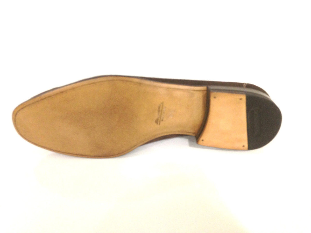 SCARPE UOMO SANTONI MOCASSINO  CON NAPPE CAMOSCIO TESTA DI  MORO  FATTA MANO 56