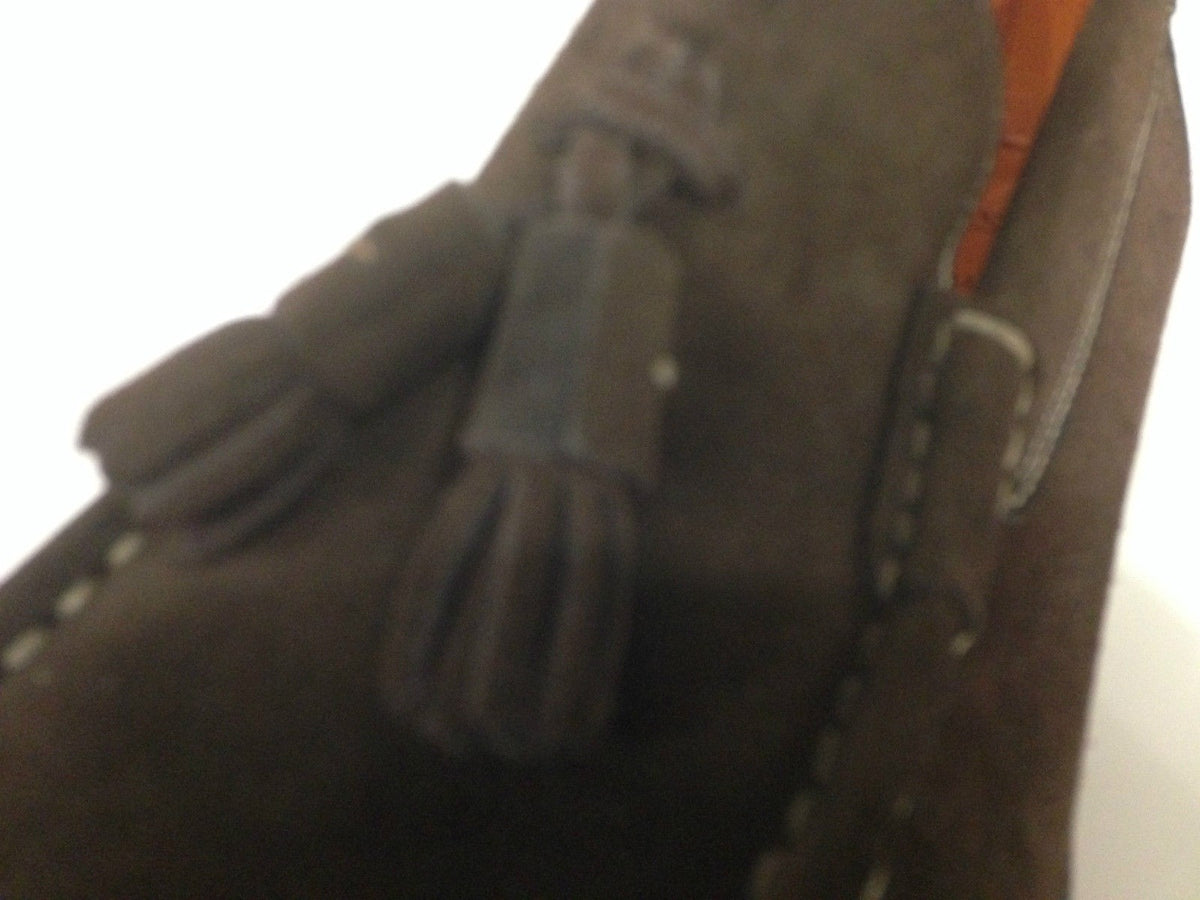 SCARPE UOMO SANTONI MOCASSINO  CON NAPPE CAMOSCIO TESTA DI  MORO  FATTA MANO 56
