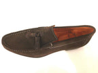 SCARPE UOMO SANTONI MOCASSINO  CON NAPPE CAMOSCIO TESTA DI  MORO  FATTA MANO 56