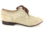 SCARPE UOMO SANTONI DERBY TRAFORATO CODA DI RONDINE PANNA /MORO FATTE A MANO 44