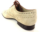 SCARPE UOMO SANTONI DERBY TRAFORATO CODA DI RONDINE PANNA /MORO FATTE A MANO 44