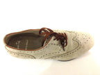 SCARPE UOMO SANTONI DERBY TRAFORATO CODA DI RONDINE PANNA /MORO FATTE A MANO 44
