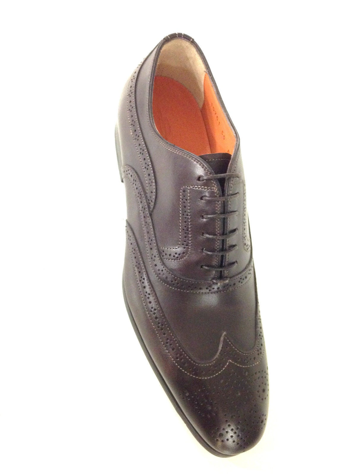 SCARPE UOMO SANTONI FRANCESINA CON DUILIO PELLE  MARRONE MORO F. GOMMA      25
