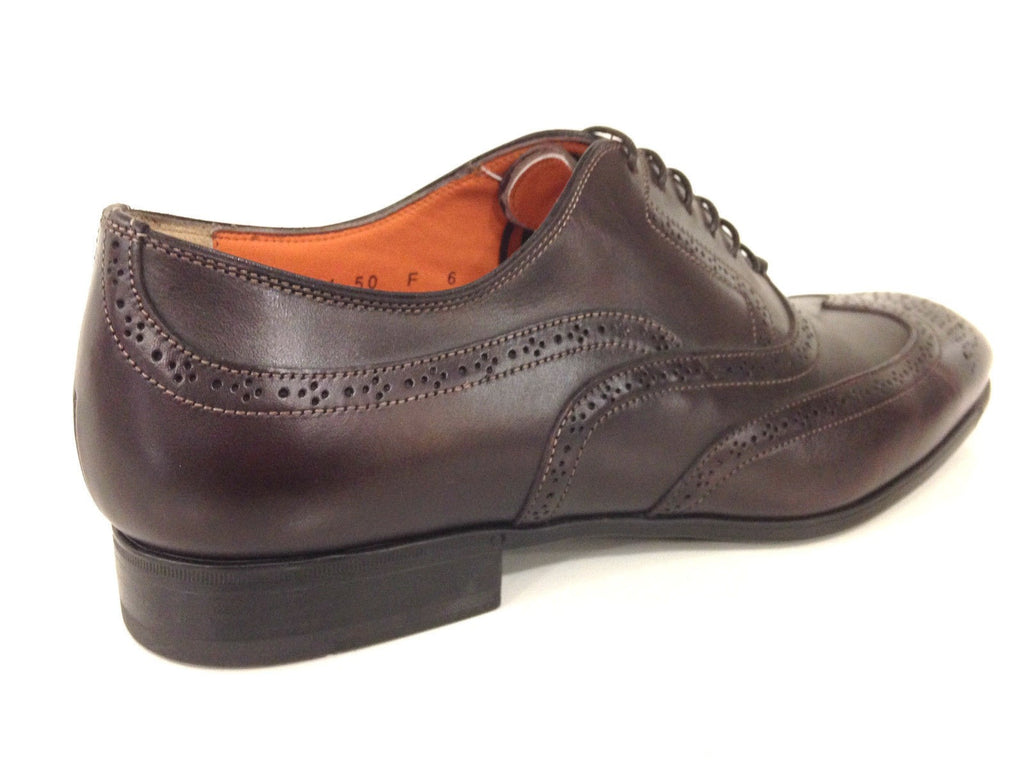 SCARPE UOMO SANTONI FRANCESINA CON DUILIO PELLE  MARRONE MORO F. GOMMA      25