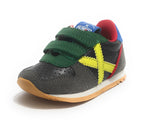 Scarpe bambino Munich Baby Massana sneaker con strap in suede grigio/ multicolor Z21MU13