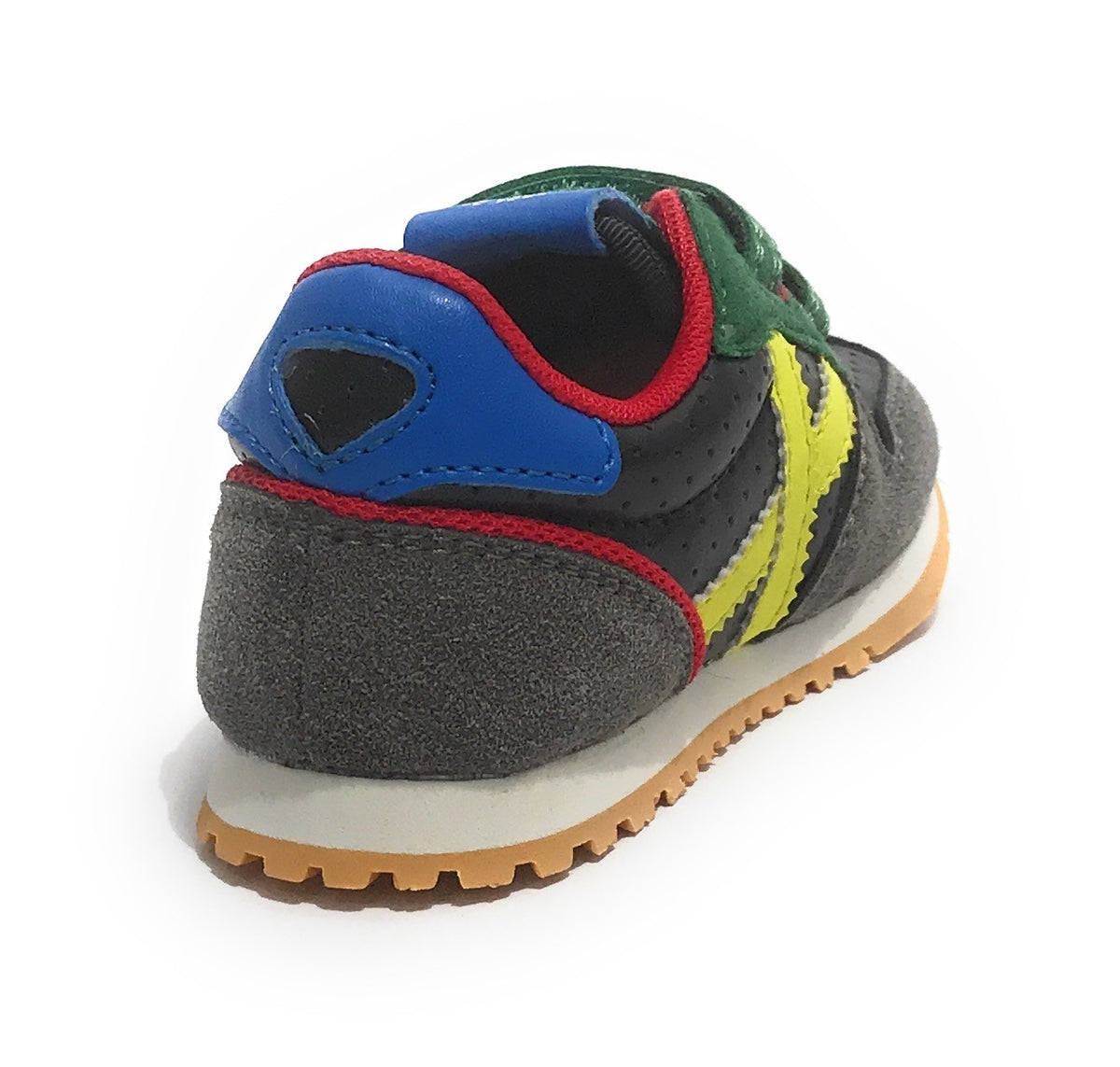 Scarpe bambino Munich Baby Massana sneaker con strap in suede grigio/ multicolor Z21MU13