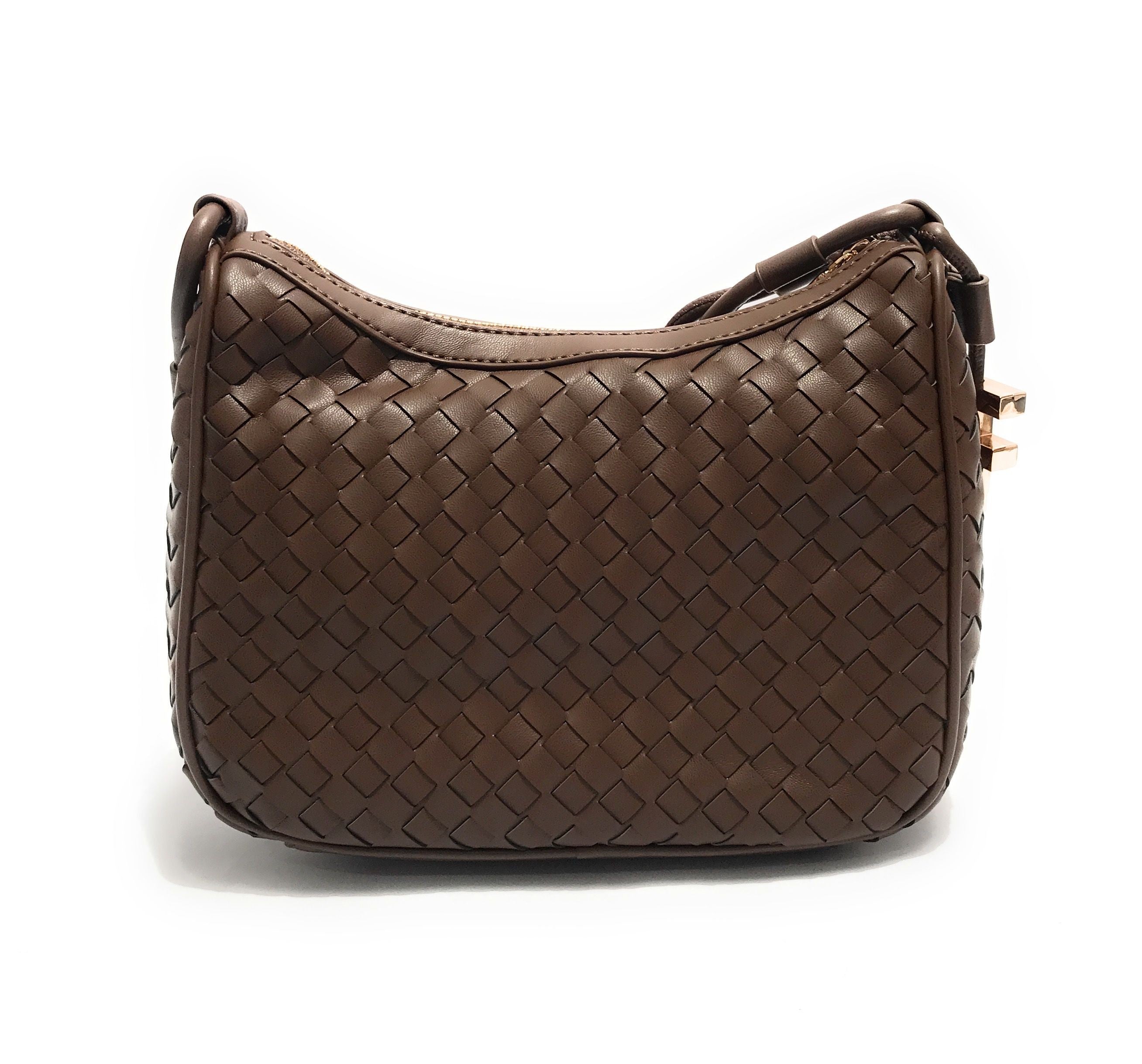 Borsa donna Fracomina tracolla crossover ecopelle intrecciato marrone BS23FR11 FA23SB4005P411S5-091
