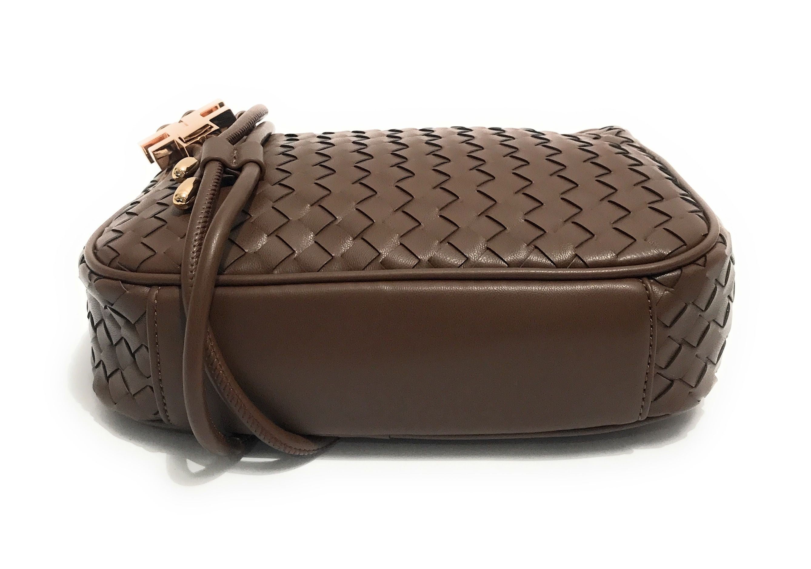 Borsa donna Fracomina tracolla crossover ecopelle intrecciato marrone BS23FR11 FA23SB4005P411S5-091