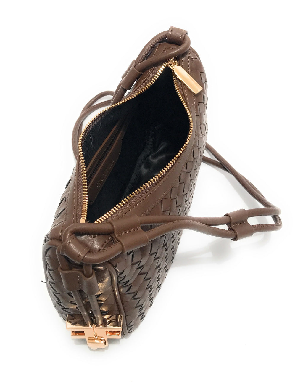 Borsa donna Fracomina tracolla crossover ecopelle intrecciato marrone BS23FR11 FA23SB4005P411S5-091